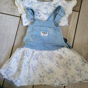 OshKosh B'Gosh overall dress with onesie size 18months